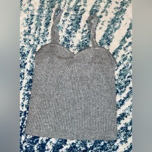 Wild Fable Gray Women's Ribbed Cropped Tank Top